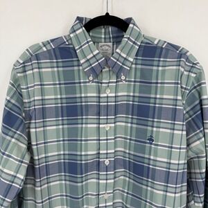 Brooks Brothers Regent Fit Plaid Button Down Supima Cotton Shirt Men's Sz Large